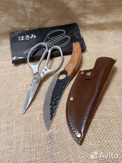 Сербский нож + ножницы японские