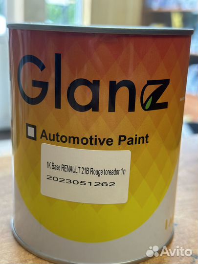 Краска база Glanz Renault 21B Rouge toreador 1л
