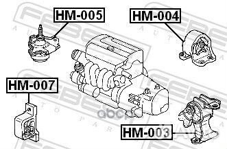 Подушка коробки передач ат лев HM003 Febest