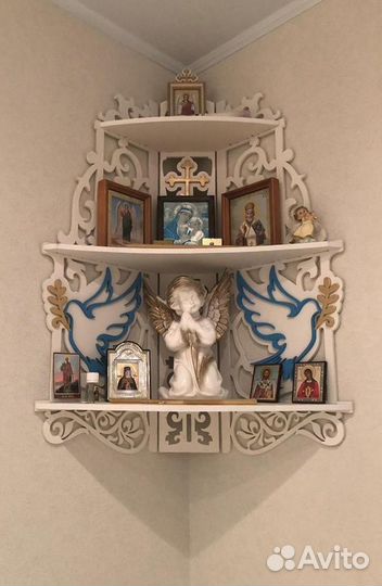Полка для икон два голубя