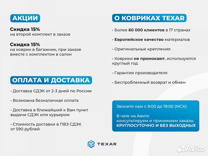 Коврики Toyota Highlander III (U50)