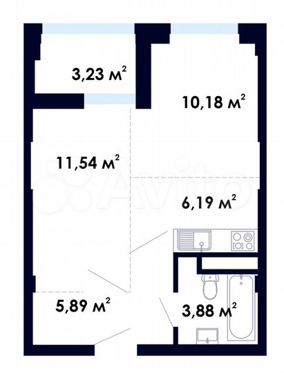 2-к. квартира, 40,9 м², 4/9 эт.