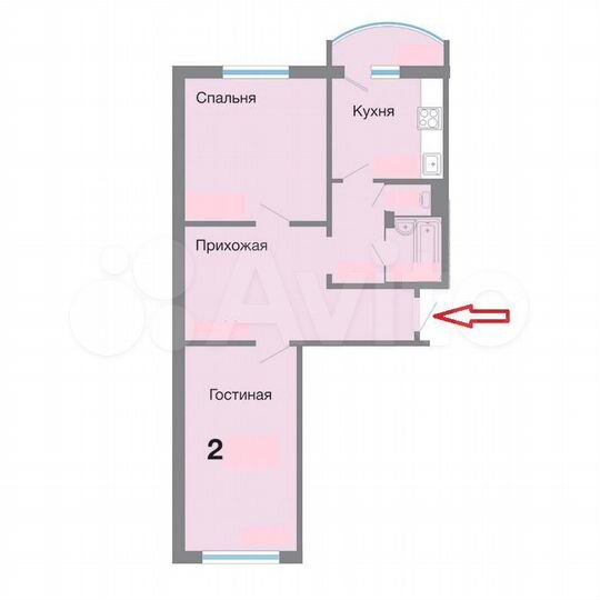 2-к. квартира, 68 м², 3/10 эт.