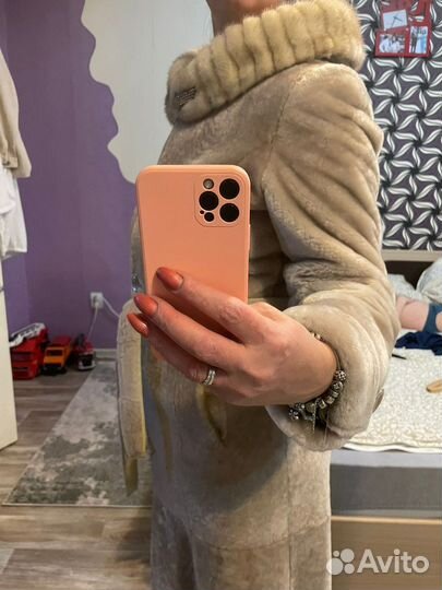 Шуба мутоновая с норкой