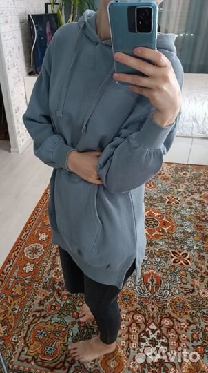 Худи удлинённое Pull&Bear оверсайз