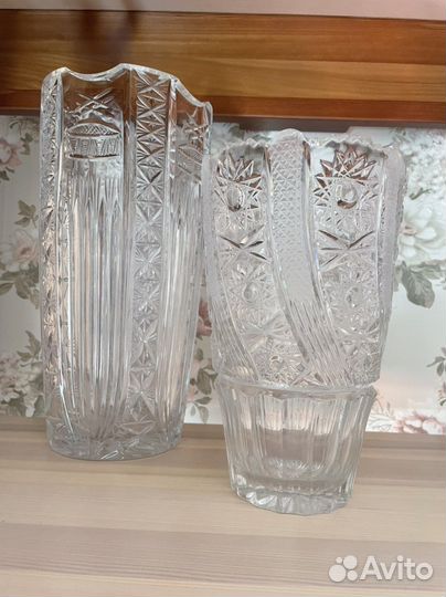 Хрустальная ваза 28 см и 21см, СССР