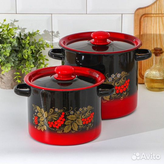 Набор кастрюль 'Рябинка', 2 предмета 3,5 л, 5,5 л