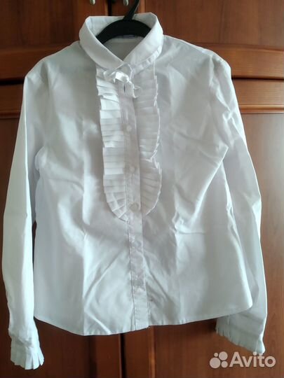 Блузка белая для девочки 134