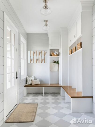 Вешалка настенная в прихожую деревянная белая