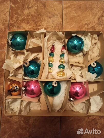 Елочные игрушки СССР стекло