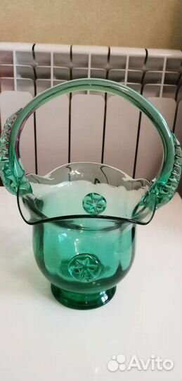 Ваза винтаж из цветного стекла