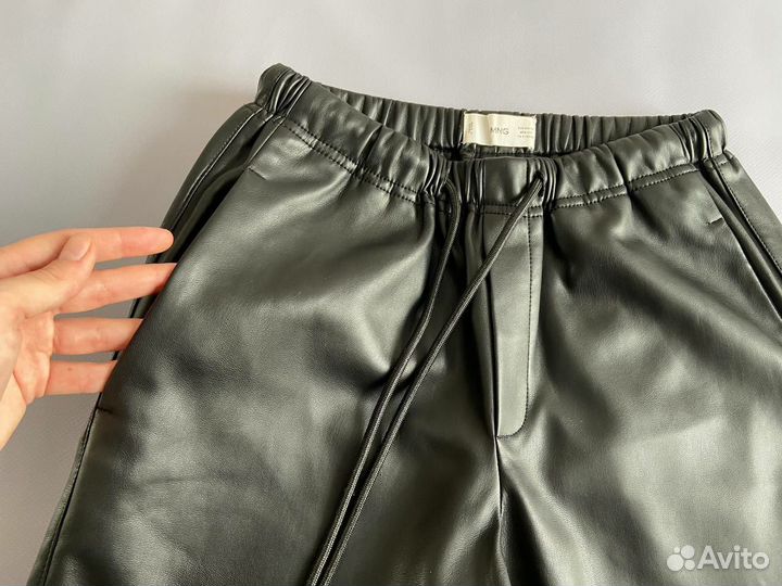Кожаные брюки женские mango 42 44