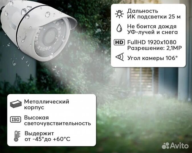 Комплект видеонаблюдения 3 камеры