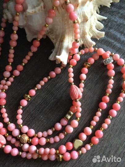 Бусы коралл