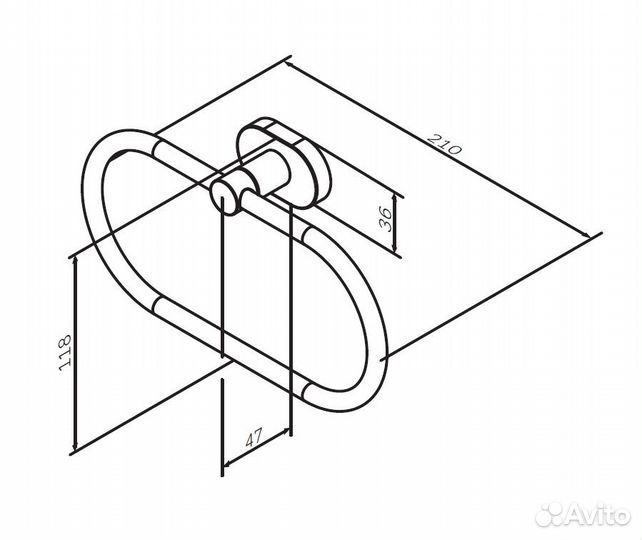 A7434400 Sense L, Кольцо для полотенец, хром