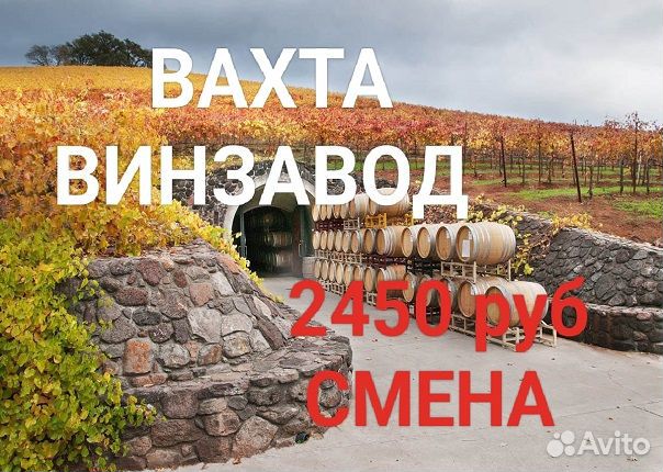 Подсобный рабочий на винзавод Вахта