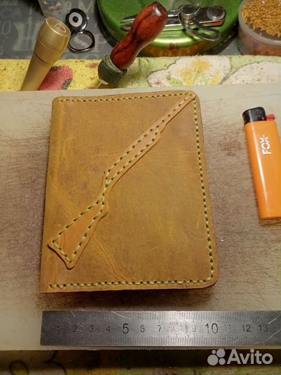 Обложка для документов охотника. Натуральная кожа
