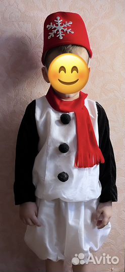 Новогодний костюм снеговика 104 -110