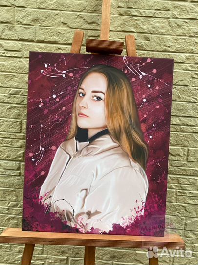 Портрет по фото на холсте/Печать фото на холсте