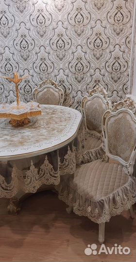 Скатерть силиконовая, прозрачная с декором