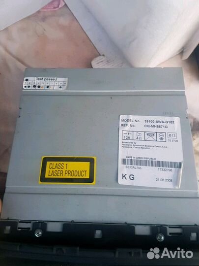 Магнитола honda CR-V 06-12 гв