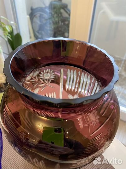 Ваза цветное стекло винтаж СССР