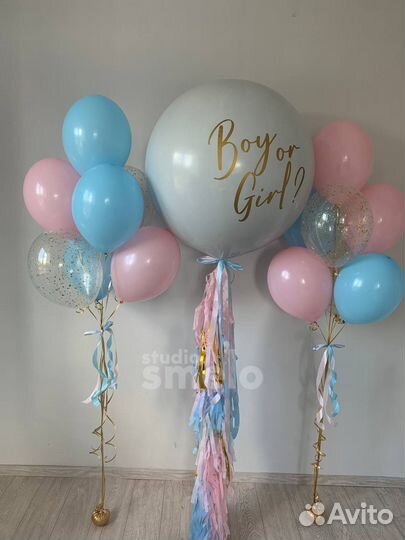Гелиевые и воздушные шары на gender party