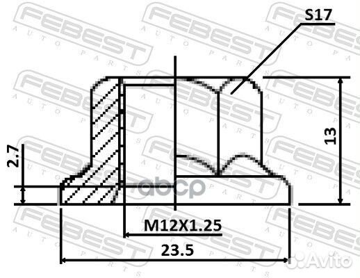 Гайка (10 шт. в упаковке) 0431004pcs10 Febest