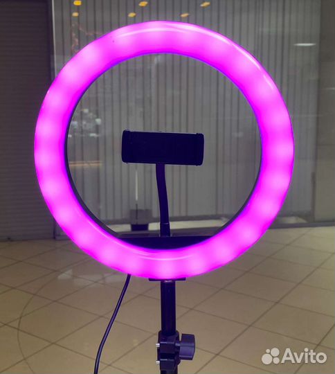 Кольцевая лампа 26 см цветная