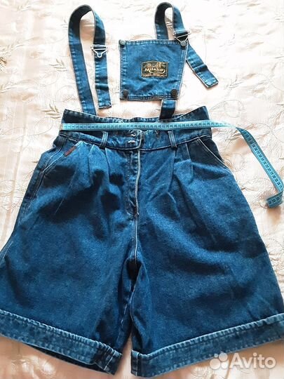 Шорты джинсовые на лямках,новые.46-48р