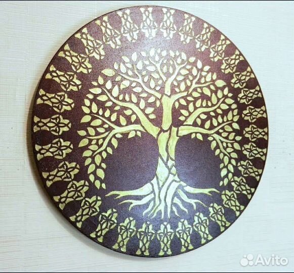 Дерево жизни. Картина рельефная, акрил, холст