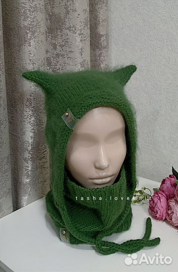 Чепчик и снуд из пуха норки