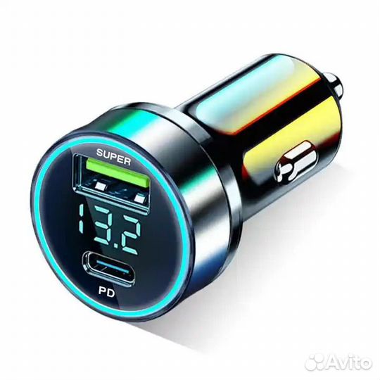 Автомобильное зарядное устройство USB Type-C, 120