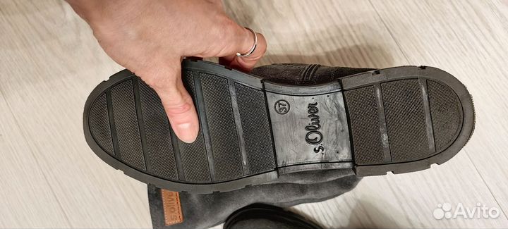 Натуральные замшевые сапоги на весну