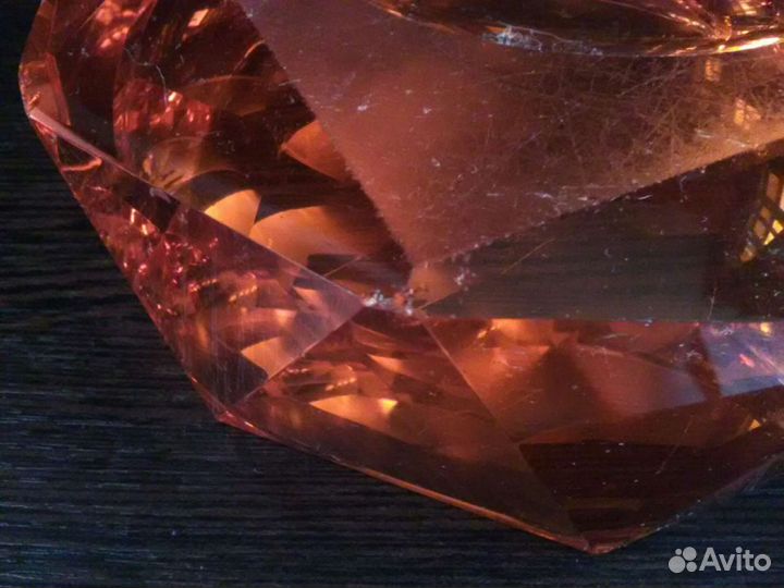 Пепельница винтаж линза красное стекло