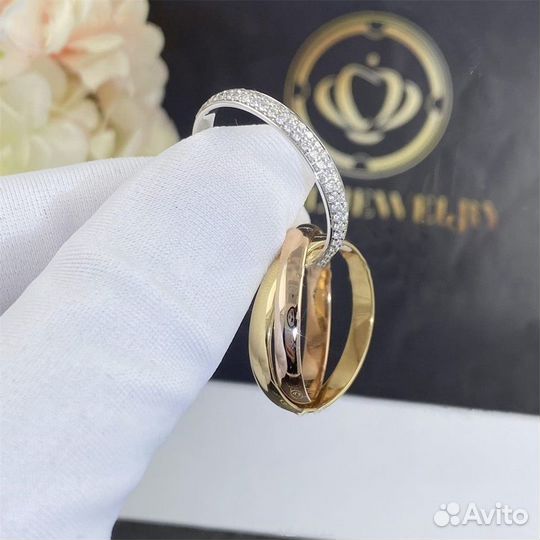 Золотое кольцо Cartier Trinity, small модель 0,37c