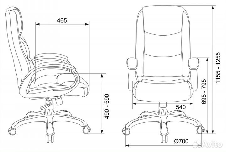 Кресло компьютерное, Бюрократ CH-S840N, экокожа