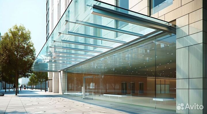 Стеклянный козырек, навес