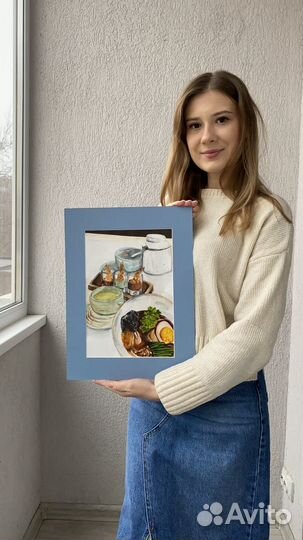 Натюрморт акварелью Ужин