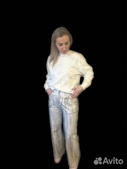 Джинсы широкие палаццо