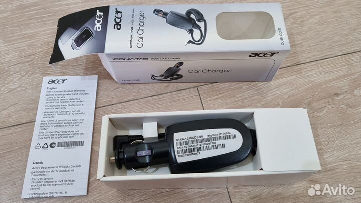 Зарядное устройство автомобил Iconia Tab A500/A501