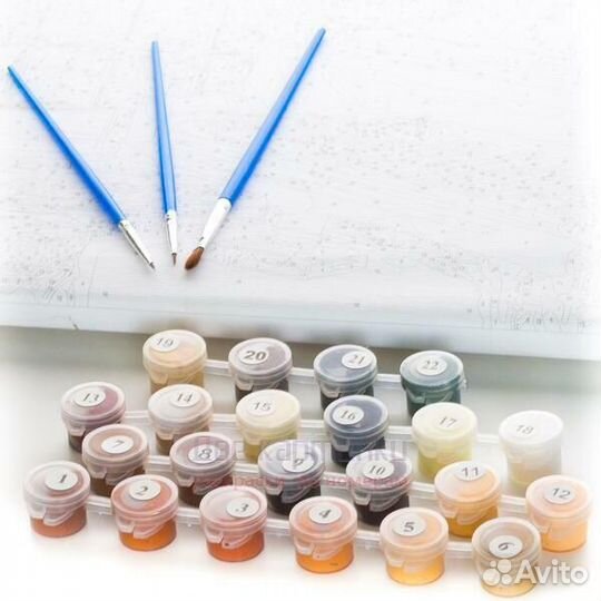 Картина по номерам 40x50 Серый кот и рыжая кошечка