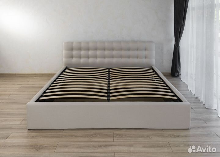 Кровать 180х200 с подъемным механизмом бежевая