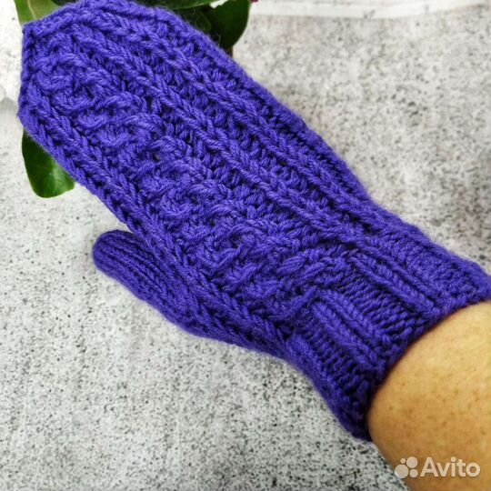 Варежки 100/ шерсть,вязка в две нити