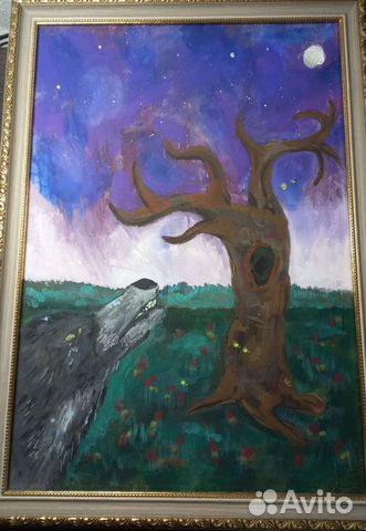 Картина "Звёздная ночь" написана Акрилом