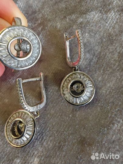Набор серьги с кольцом Бронь