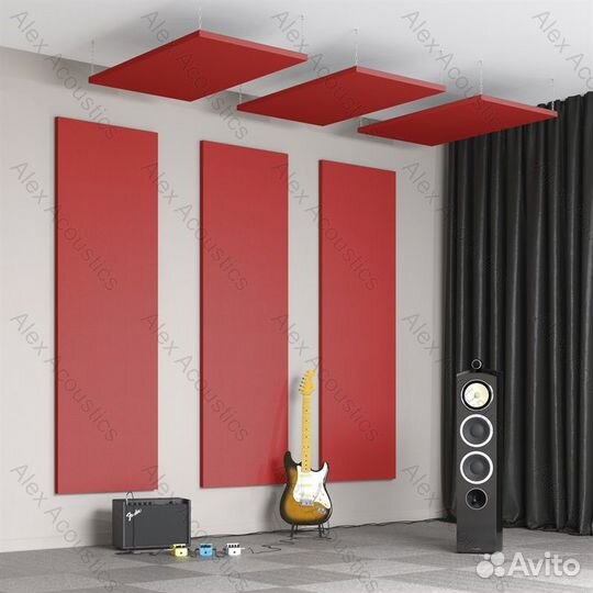 Акустическая панель для потолка cloud-A-slim Red