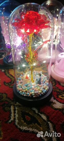 Роза в колбе с подсветкой