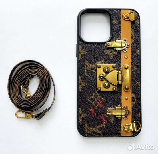 Чехол Louis Vuitton с ремешком на iPhone