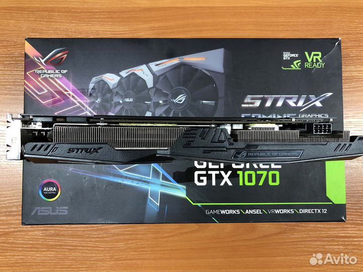 Видеокарта asus Rog Strix GTX 1070 8gb